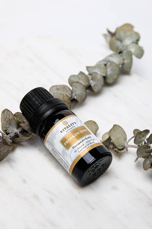 Vitality Extracts Frankincense Essential Oil - 10ml, Boswellia Serrata, Aromatherapy, Skin Care, Natural Calm, Stress Relief, Yoga, Comfort...