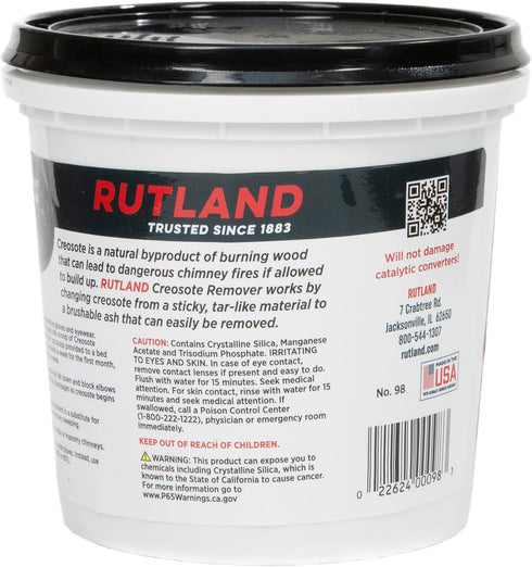 Rutland Creosote Remover, Fireplace, Wood Stove & Chimney Cleaner, 2 lb Tub...