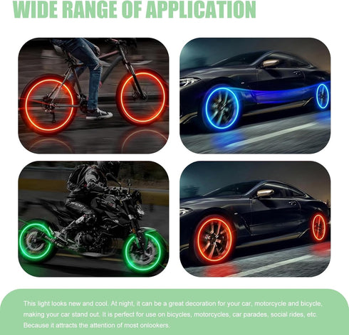 6 PCS Car Hot Wheels Wheel Hub Light, American Style Flashing Breathing Light with Inner Tube Valve, Cool Lighting Modification Accessories, for M...