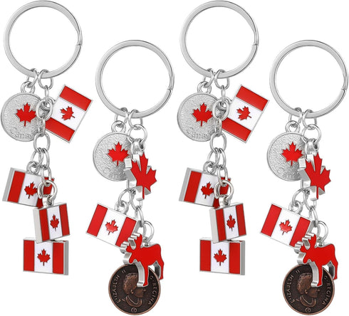 PRETYZOOM 12pcs National Flag Keychain: Canadian Flag Key Ring, Metal Maple Leaf Keychain, Canada National Day Keychains Gift, Canada Keychain Sou...