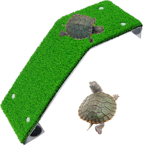 Lawn Turtle Basking Platform, Tortoise Ramp Reptile Ladder Resting Terrace Fish Tank Aquarium Turtle Dock Floating Décor for Small Reptile Frog Te...