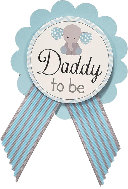 Dad to Be Pin Elephant Baby Shower Button It's a Boy for daddy to wear, Blue & Gray, Baby Sprinkle...