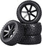 12mm Hex 2.2'' Pre-Glued RC Buggy Wheels and Tires, Out Dia. 3.5'' for 1/10 1/12 1/14 1/16 Off-Road RC Buggy Truck, Set of 4...