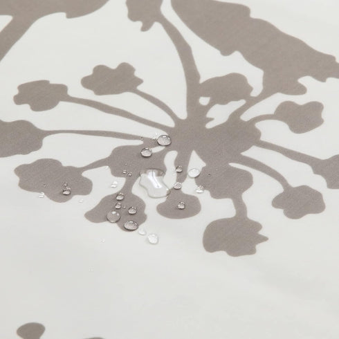 Cream Fabric Shower Curtain,Silhouette Flower Polyester Fabric,Waterproof Floral Leaves Shower Curtain,Plants Printed Shower Curtains for Bathroom...