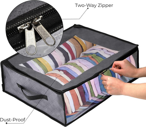 AVLA 4 Pack Hat Storage for Baseball Caps, Non-woven Wide Hat Organizer, Large Sports Hat Storage Bag, Hat Racks Holder for Closet with 2 Sturdy H...