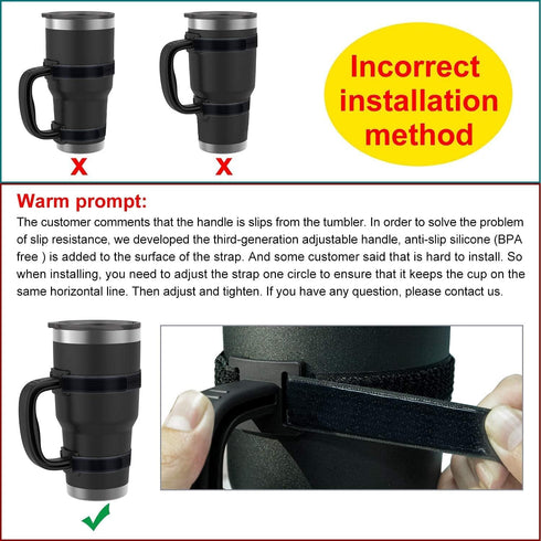 yoelike - 5 Colors - New Upgrade Anti-Slip Adjustable Tumbler Handle Fit for 20 Oz to 40 Oz of YETI, RTIC, Ozark Trail, Travel Mug, SIC, Rambler, ...