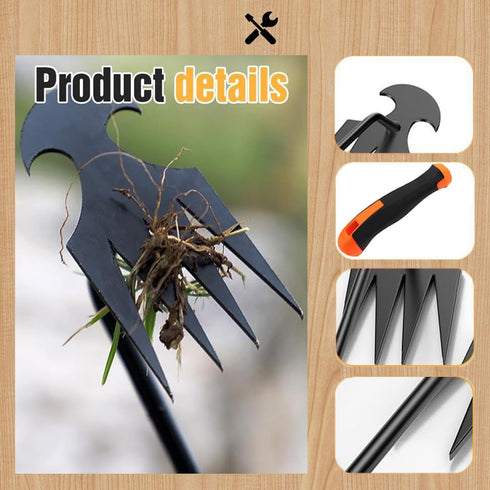 Weed Puller Tool-Weeding Artifact Uprooting Weeding Tool | 2024 Enhanced Weed Remover tool | 4-Tine Stainless Steel Weeder Tool,Multi Function Gar...