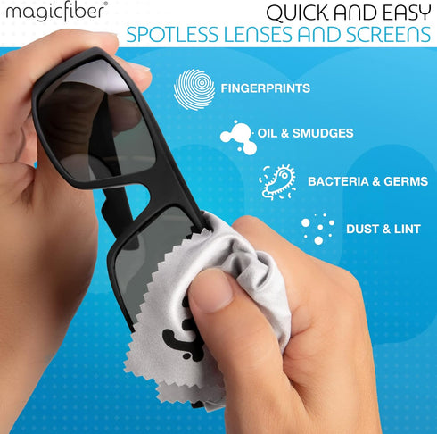 MagicFiber Microfiber Cleaning Cloths, 2 PACK - Premium Cloth for Glasses, Lens, Screens & More...