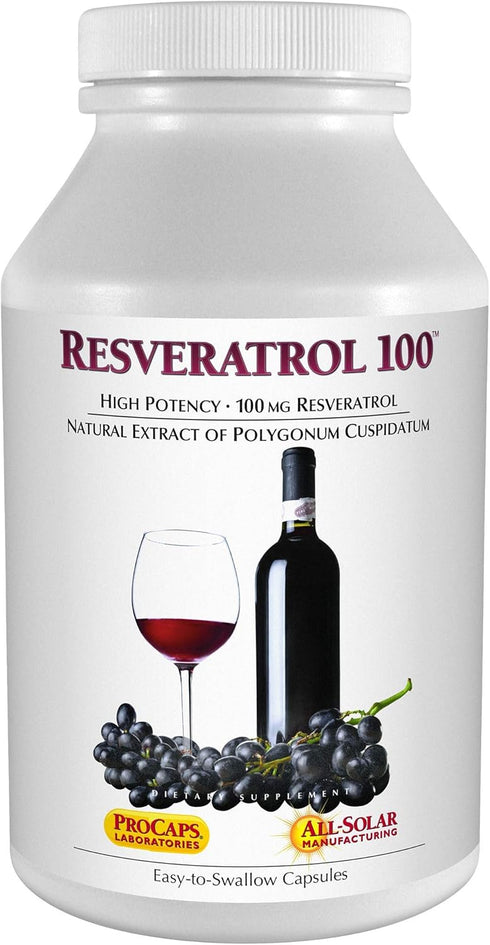 ANDREW LESSMAN Resveratrol-100-30 Capsules – Red Wine's Beneficial, Naturally Occurring Anti-oxidant, Without Alcohol. Additive Free...