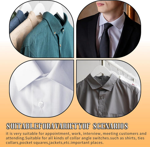 100 Pcs Collar Stays for Men's Dress Shirts, No Curl Polo Shirt Collar Stays Anti-Warping Edge Collar Stays Sticker Collar Support for Any Shirt o...