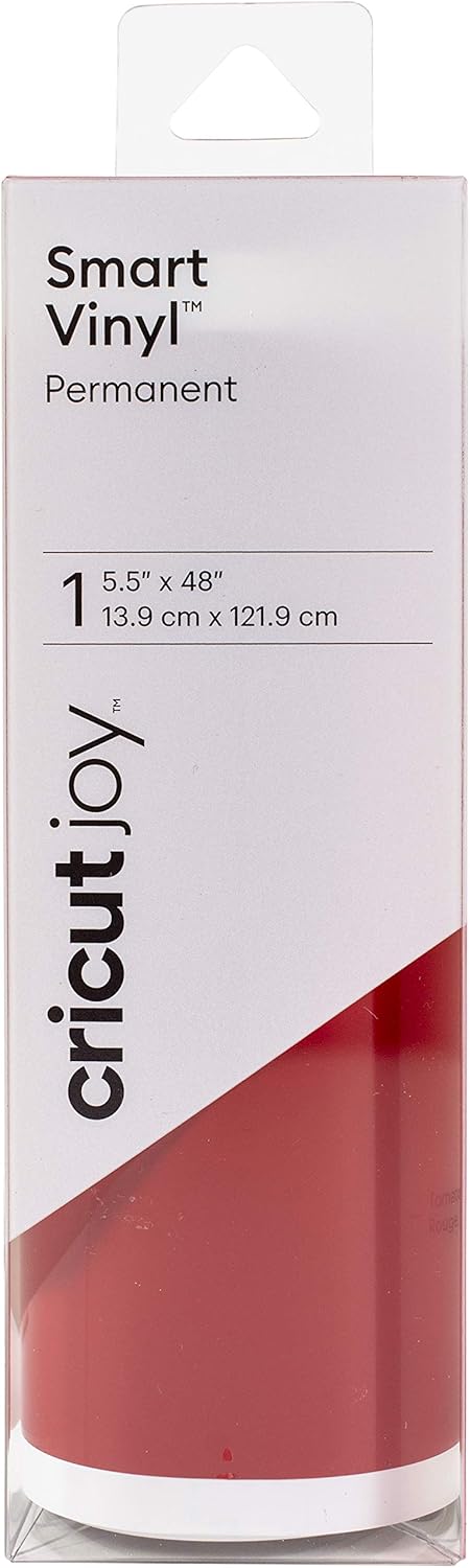 Cricut Joy Smart Permanent Vinyl, Tomato Red - 4ft Roll (5.5' x 48'), Glossy Finish - Compatible with Cricut Joy Machine, Matless Cutting for Long...
