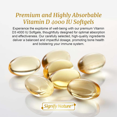 Vitamin D3 4000 IU Softgels - High Potency Immune Support Supplement for Teeth, Bone, & Joints - Pharmaceutical-Grade VIT D3 100 MCG - Highest Pot...