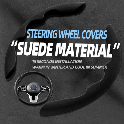New Fluffy Anti-Skid Steering Wheel Cover Segmented Protector Safe and Non Slip Car Accessory and Durable Easy to Install for Steering Wheels of U...