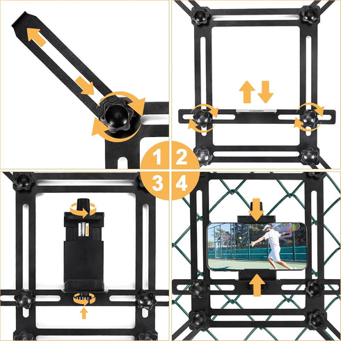Fence Mount for iPhone, GoPro, Mevo Start, Phones, Digital Action Camera to a Chain Link Fence for Softball, Recording Baseball, Tennis, Baseball ...