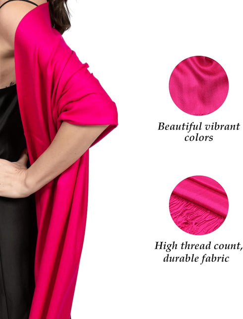 Achillea Large Soft Silky Pashmina Shawl Wrap Scarf in Solid Colors...