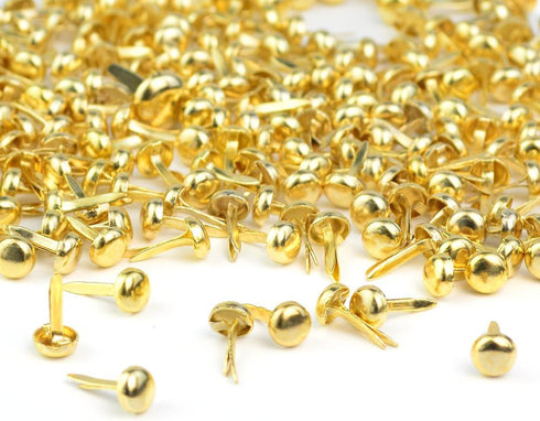 500 PCS Paper Fasteners, baotongle Brass Plated Scrapbooking Brads Round Metal Brads with Storage Bag for Crafts Making DIY, Gold and Silver...