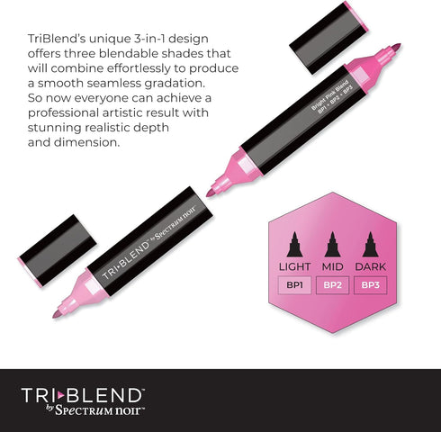 Crafter's Companion Spectrum Noir Triblend Alcohol 3 Marker Pens-Exotic Blends-Pack of 6...