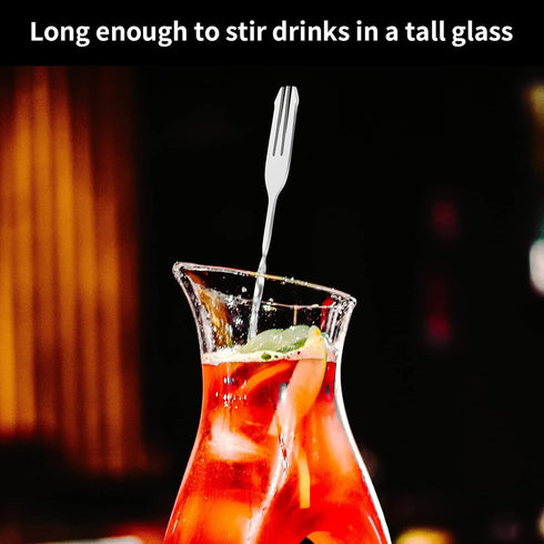 Bar Spoon Cocktail Mixing Spoon - Cuttte 2pcs Cocktail Spoon Long Handle 12.7 Inches, Stainless Steel Drink Stirrers Cocktail Stirrer with Trident...