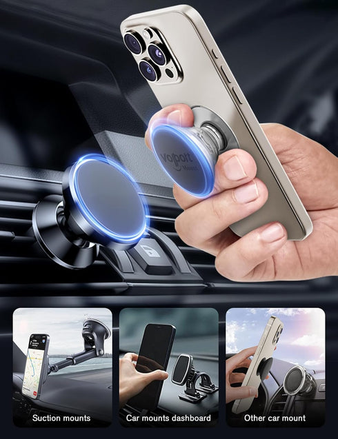 volport Mount Metal Plates Replacement 6pcs for Magnetic Phone Magnet Car Mount, 3M Strong MagicPlate Metal Disc Sticker Adhesive Round for Magnet...