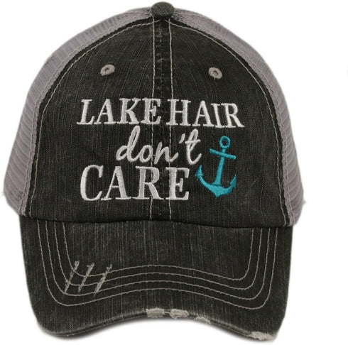 Lake Hair Dont Care Womens Trucker Hat Cap by Katydid,Teal,One Size...