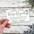 50 Bridal Shower Recipe Request Cards - Laurel and Utensil Silhouette Design - Invitation Inserts...