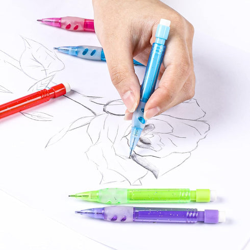 15Pcs Mini Mechanical Pencils Assorted Automatic Pencils with Mini Erasers 0.7 mm Small Mechanical Pencil Pens for Home Office School Stationery S...
