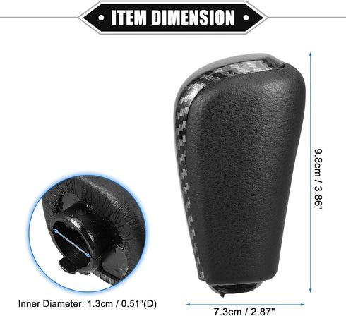 Automatic Gear Shift Knob Compatible for Toyota Land Cruiser Prado 2009-2017, Durable Faux Leather Black Carbon Fiber Pattern Undrilled...