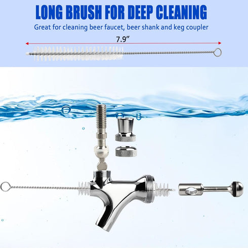 Draft Beer Tap Plugs Brush Beer Faucet Cap, 12PCS Keg Tap Plug + 6PCS Beer Tap Cover + 2PCS Long Cleaning Brush, Beer Faucet Brush Plugs Beer Fauc...
