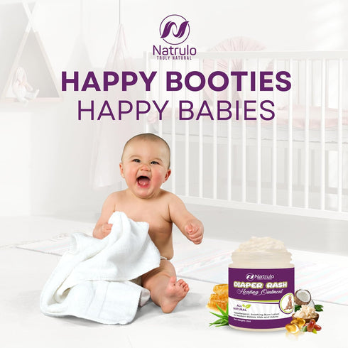 Diaper Rash Cream – Natural Baby Skin Healing Ointment – Organic Butt Balm Quick Itch Relief Butt Paste – Soothing Vegan Bum Lotion for Newborn Ba...