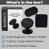 Dual Magnetic Phone Holder for Car & Gym - Cell Phone Magnet Mount with Rotating Ball Joint - Includes 5 Adhesive Metal Plates - Sticks to Exercis...