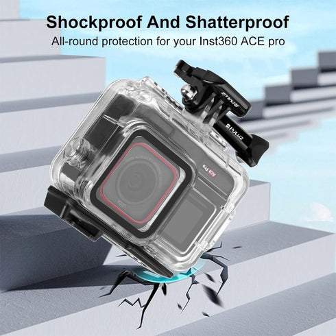 PULUZ Waterproof Case for Insta360 Ace Pro, Protective Housing/Diving Case, Waterproof Down to 60m/197FT, Underwater Photography Housing for Divin...