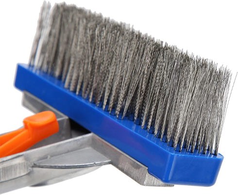 5.5in Swimming Pool Brush Stainless Steel Pool Scrub Brush for Spa Pond Floor Wall Pool Wall Cleaning Brush Cleaning Tool Easily Sweep from Walls ...