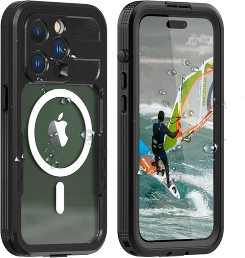 iPhone 14 Pro Max Waterproof Case with Screen Protector, Full Body Heavy Duty Protection Magnetic Case, Shockproof, Dustproof, Snowproof Case for ...