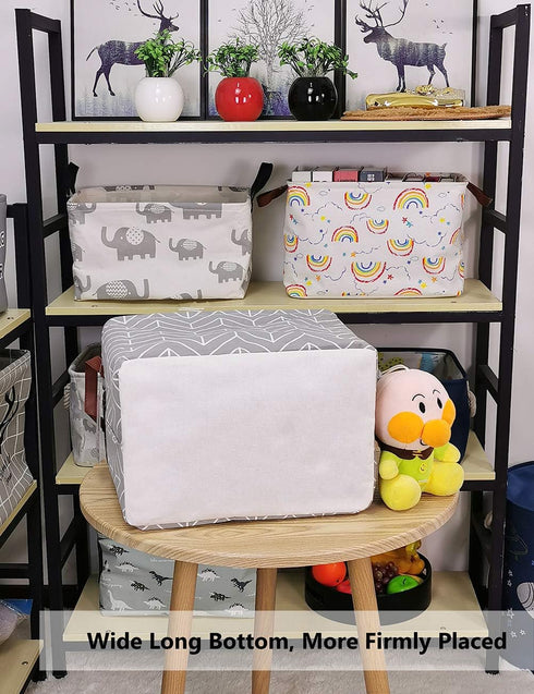 QUEENLALA Rectangular Laundry Hamper/Foldable Nursery Laundry Basket for Organizing/Storage Bin Baskets/Children Toy Office Bedroom/Toy Bin Closet...