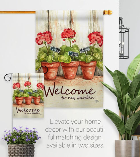 Breeze Decor - Welcome To My Garden Spring - Everyday Impressions Decorative Vertical Garden Flag 13" x 18.5" Printed In USA...