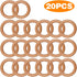 BronaGrand 20 Pieces Wooden Rings Solid Wood Circle Rings Smooth Wooden Round Connectors for DIY Crafts Jewelry Making Handmade Decor(55mm/2.1inch...