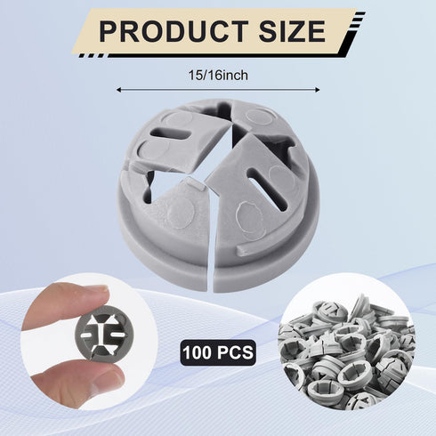 100pcs Push-in Cable Connectors, 3/8 Inch Trade Size Non-Metallic Push In Connector Plastic Electrical Box Wire Inserts Button Push-in NM Cable Co...