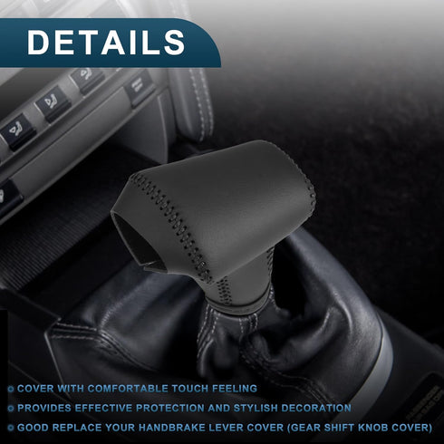 Gear Shift Knob Cover for Kia Rio 4 K2 Sportage Ql kx5 Optima K5 NIRO 2017 2018 2019 with Black Stitches Durable | Transmission Shifter Boot Lever...