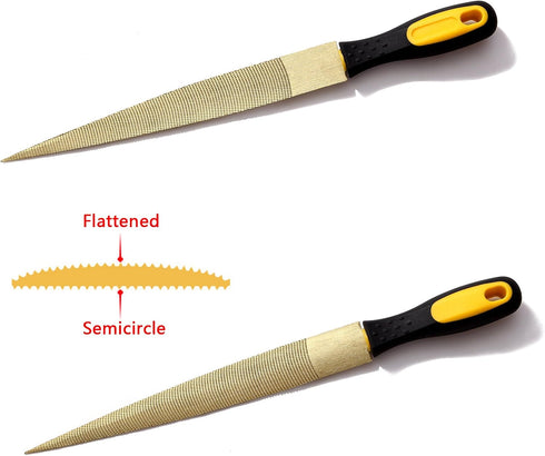 Wood File, Needle File Set Wood Files for Wood Working Wood Rasp Files Tools Golden Tapered Wood Rasp with Rubber Handle in Gift Bag for Carving 2...
