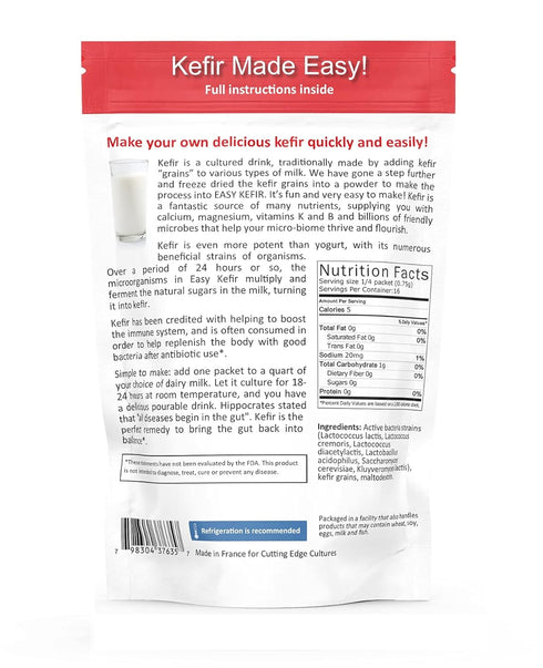 Cutting Edge Cultures Easy Kefir Starter Culture, 4 Pack, 20g...