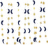 Moon and Star Garland Decorations - Navy Gold Glitter Outer Space Birthday Party Hanging Decorations for Honey Moon Wedding Engagement and Baby Sh...
