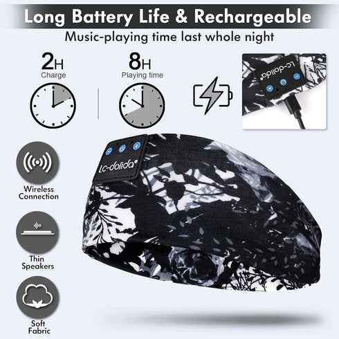 LC-dolida Sleep Headphones Bluetooth 5.2, Headband Earphones Wireless, Sleep Mask for Sleeping, Sports, Gifts, Workout, Jogging, Yoga,Insomnia, Ai...