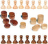 2 in 1 Chess Pieces Wood Chess Pieces + Checker Pieces Without Board (3.5 inches)...