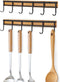 Kitchen Utensil Rack, Wall Hooks Rack Kitchen Rail, Wall Mounted Accessory Hanger with 6 Hooks for Kitchen Bathroom Bedroom, Pack of 2...