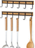 Kitchen Utensil Rack, Wall Hooks Rack Kitchen Rail, Wall Mounted Accessory Hanger with 6 Hooks for Kitchen Bathroom Bedroom, Pack of 2...