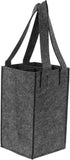 Foldable Tote Bag 4 Bottle Wine Carrier Tote Wine Bottle Bags Felt Wine Carrier Reusable Grocery Bags for Travel Camping and Picnic Dark Grey Coll...