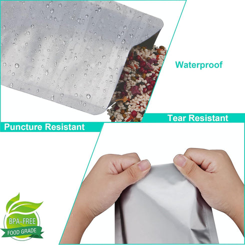 50 PCS 1 Pint Mylar bags for food storage, Heat Sealable Bags Storage Bags for Food, Coffee Beans, tea, grains, etc.(5.9 x 7.9 Inch)...