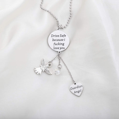 Lywjyb Birdgot Beautiful Rearview Mirror Car Charm Window Hanging Ornament Car Interior Rearview Mirror Pendant New Car Mirror Charms (Drive Safe ...