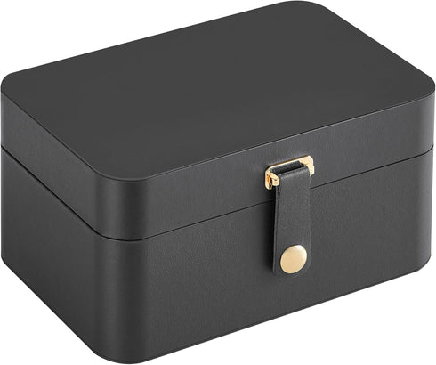 SONGMICS Jewelry Box, Travel Jewelry Case, 2-Layer Jewelry Holder Organizer, 4.6 x 6.3 x 3 Inches, Portable, Versatile Earring Storage, for Larger...