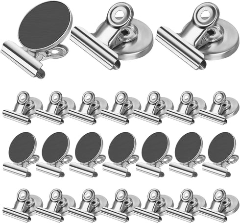 24 Pack Magnetic Clips Refrigerator Magnet Clips, Heavy Duty Fridge Magnets Clip Whiteboard Magnetic Clip, Clip Magnets for Fridge, Whiteboard, Of...